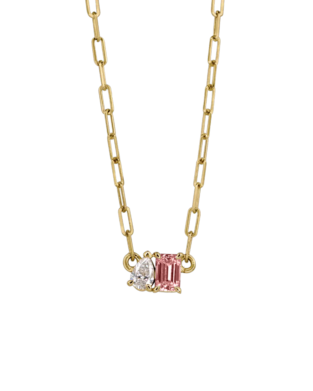 Bridget Diamond Toi et Moi Necklace - Pink Tourmaline - Image 8