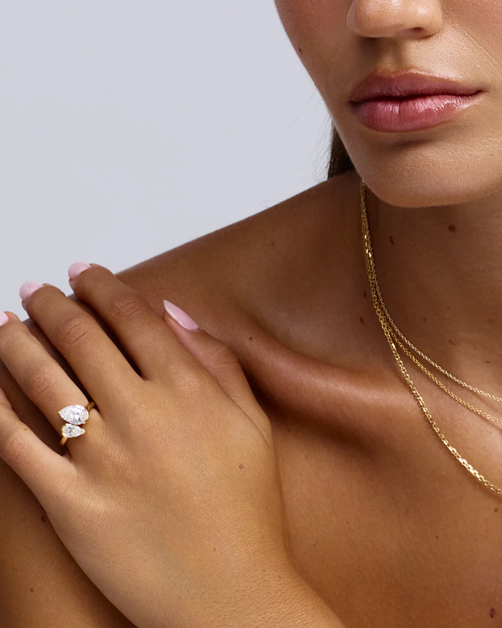 Celine Pear Toi et Moi Diamond Ring - Image 3