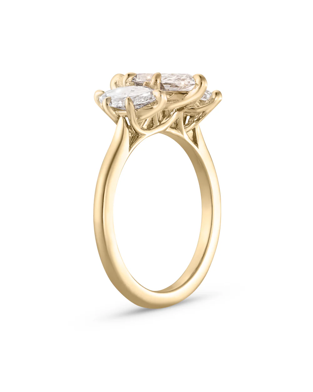 Eden 1.35ct Marquise Diamond Trilogy Ring - Image 4